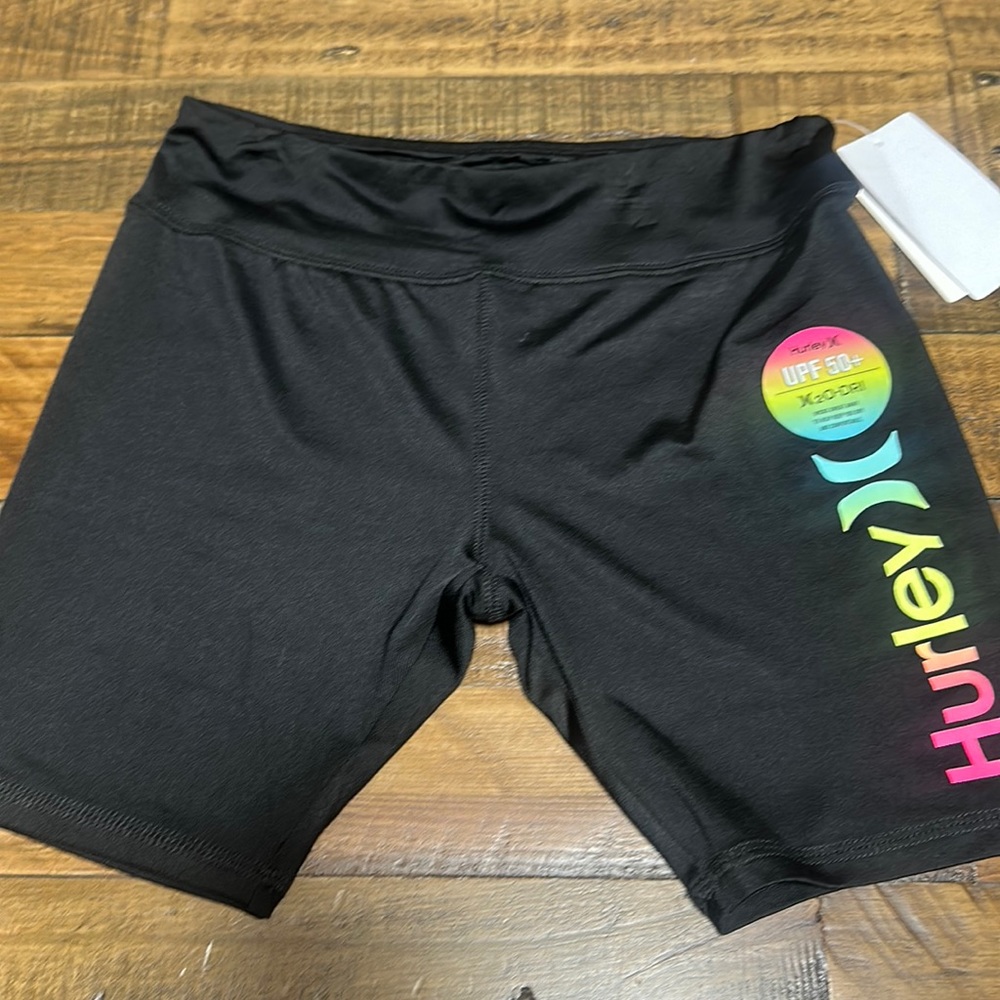 HURLEY HIGH RISE ACTIVE SHORTS: BLACK: NEW WITH TAGS: SIZE L